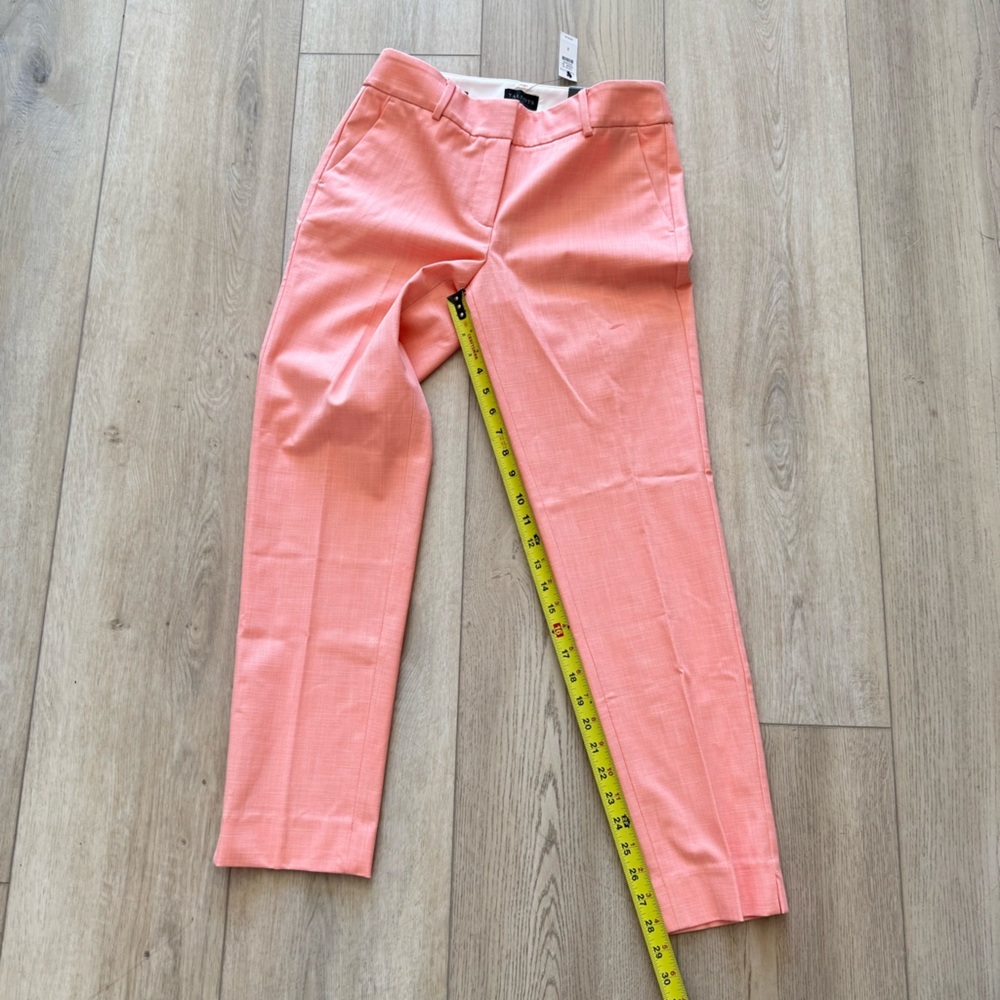 Talbots Hampshire Textured Ankle Pants Straight-Leg Elegant Coral Women's 2 NWT - Picture 11 of 12